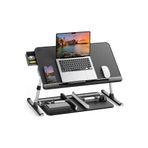 SAIJI Laptop Masası ,Yatak Masası,Ahşap Üstü Çekmeceli Ayarlanabilir Yatak Masası, Katlanır Ayaklı