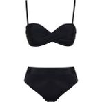 Sailor Moda Siyah Dönmeli Yüksek Bel Bikini Takım %80 Polyamide %20 Elastane Özel Tasarım - 42