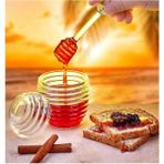 Saint Belisama Kovan Şekilli Kaşıklı 3 Parça Kristal Bal Kavanozu Mika Kavanoz Bal ve Reçel Kavanoz Kahvaltılık - Çok Renkli