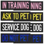 Saintrygo 8 Parça Köpek Yeleği Yamaları Köpek İşlemeli Halter Yamalar, Evcil Hayvan Değil, Eğitimde, Hizmet Köpeği, Evcil Hayvan Köpek İçin İsteme Taktik Yamalar, Köpek Koşum Tasması ve Tasması için Çıkarılabilir Köpek Künyeleri, 12,7 x 4,6 cm