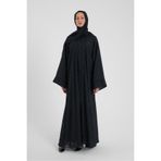 Şakika Siyah Shine Taşlı Abaya Ferace & Şal - Standart Beden & Farklı Boy