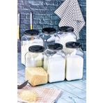 ŞAKİLATA CONCEPT 6'lı 3000 ml Cam Turşu-Erzak Kavanozu Metal Kapaklı Saklama Kabı(Etiket Hediyeli) ŞEFFAF