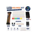 Sakin Sokak LED Deney Başlangıç Seti – Breadboard Jumper Buton Direnç Pil Dahil Elektronik Eğitim Kiti