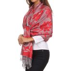 Sakkas Tawny tersinir hafif kelebek Pashmina/Şal/Wrap/Stole, kırmızı, One Size
