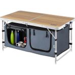 Saklama Dolaplı Kamp Masası, Outdoor Kamp Mutfağı, Kamp Dolabı, Katlanabilir Piknik Masası, Mutfak Dolabı, Depolama Bölmeli, Dış Mekan Mutfağı 90X50CM Hareli Ceviz