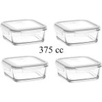 Saklama Kabı - Cam Kilitli Saklama Kabı Beyaz 375CC 4 Adet
