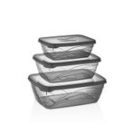 Saklama Kabı Maxi Seti, Sızdırmaz Kapaklı, 3 Parça, 1200 ml, 1900 ml, 3200 ml, BPA İçermeyen Plastik, Yemek Saklama ve Taşıma
