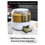 #SaklamaKabı 360 Derece 6 Bölmeli Hava Geçirmez Erzak Organizer Döner Kuru Gıda Bakliyat Saklama Kab