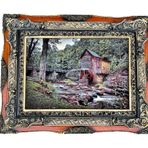 Saklı Değirmen Adlı İran Tebriz Halı Tablo 95x75cm - Duvar Halı Kilim Tablo