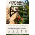 Saklı Home Butterfly Figürlü Dekoratif Duvara Monte Çiçek Askısı | Metal Bahçe, Balkon ve Veranda Saksı Tutacağı