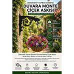 Saklı Home Dekoratif Nakış Desenli Metal Duvara Monte Çiçek Askısı | Bahçe, Balkon ve Veranda Saksı Askılığı | Elektrostatik Boyalı Dayanıklı Metal Askı Aparatı - 30 cm - Siyah