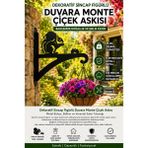 Saklı Home Dekoratif Sincap Figürlü Metal Duvara Monte Çiçek Askısı | Bahçe, Balkon ve Veranda Saksı Askılığı | Elektrostatik Boyalı Dayanıklı Saksı Tutacağı - 30 cm - Siyah