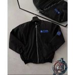 Saklı Moda Tam Kalıp Uzun Kol Baskılı Bomber Ceket - Siyah - XL