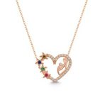 Saklı Takı 925 Ayar Gümüş Rose Yıldızlı Anne Bebek Kolye