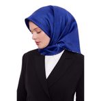 Saks Çizgili Twill İpek Eşarp