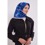 Saks Ebruli Desen Twill İpek Eşarp
