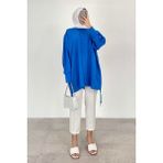 Saks Mavisi Oversize Gömlek