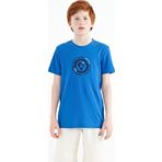 Saks Nakış İşleme Detaylı O Yaka Standart Kalıp Erkek Çocuk T-Shirt - 11115