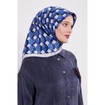Saks Petek Baskılı Twill İpek Eşarp