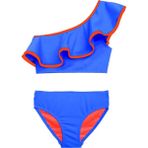 Saks Turuncu Biyeli Kız Çocuk Bikini Takım Db200621bt - 7 - 8 Yaş