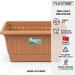 Saksı Balkon Küçük Boy 300X180X170 Natürel Kahve 5 Lt