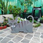 Saksı Bitkileri için Benzersiz Siyam Kedi Bitki Saksısı, İç ve Dış Mekan Kullanımına Uygun Reçine Panosu Malzemesi, Dekoratif Bahçe ve Balkon Aksesuarı (Mavi Kedi)