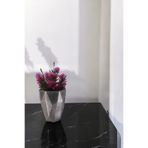 Saksı Çiçek Kaktüs Saksısı Lüx 15 Cm Varak Boyalı Poly Desen Saksı Çiçeklik, GÜMÜŞ ESKİTME