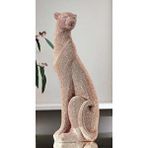 Saksı Deposu 42x15cm Bronz Büyük Panter Heykeli Çok Renkli