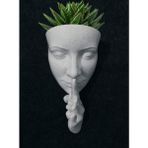 Saksı Vazo Bayan Figürlü Duvar Saksısı Dekoratif Saksı 20 x 11 x 7 cm