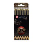 Sakura 5789120 Pigma Micron Siyah Gold Edition 6'lı Teknik Çizim Kalem Seti