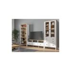 Sakura Ahşap Hunerika HELEN SET 1 vitrin-tv ünitesi-kitaplık takım -Wood Beyaz-Minifiks Bağlantılı