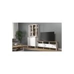 Sakura Ahşap Hunerika Helen Set 3 Vitrin-tv Ünitesi Takımı -wood Beyaz-minifiks Bağlantılı