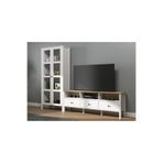 Sakura Ahşap Hunerika Helen Set 5 Tv Ünitesi-vitrin/büfe Takımı -wood Beyaz-minifiks Bağlantılı