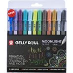 Sakura : Gelly Rol Jel Kalem Seti : Moonlight Serisi Renkler (12 Renk - 0.35 Mm) - Karışık Çok Renkli