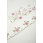 SAKURA KADİFE NAKIŞLI ÇEYİZ HAVLUSU (KREM, 50X85)