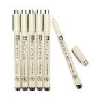 Sakura Micron Teknik Çizim Kalemi 6'lı Set 0.05-0.8 mm Arşivlik Mürekkep Renkli Kalemler