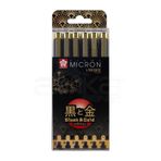 Sakura Pigma 6'lı Set Micron Black Gold Edition Teknik Çizim Kalemi