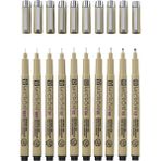 Sakura Pigma Micron Teknik Çizim Kalemi Tam Set 10'lu