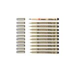 Sakura Pigma Micron Teknik Çizim Kalemi Tam Set 11'li