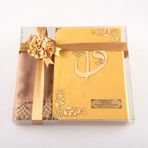 Şal + Tesbih + Kuran Hediye Seti (Çanta Boy, Kadife, Gold)