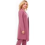 Şal Yaka Uzun Ceket-Rose - 48