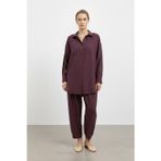 Salaş Gömlek Pantolon Takımı-14442 - BURGUNDY