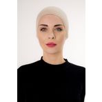 Şalcenneti.com Geçmeli Önü Dikişli Pratik Taş Rengi Bone