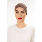 Şalcenneti.com Geçmeli Önü Dikişsiz Pratik Vizon Rengi Bone