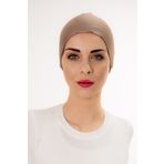 Şalcenneti.com Önü Dikişsiz Bağlamalı Vizon Rengi Bone