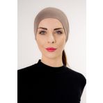 Şalcenneti.com Önü Dikişsiz Hazır Pratik Geçmeli Düz Vizon Rengi Boru Bone