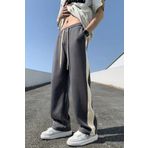 SALIENDO Erkek Kalın Şerit Casual Oversize Antrasit Eşofman Altı