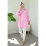 Salih Çelebi Düğmeli Tesettür Gömlek 613128 - PEMBE