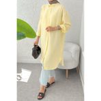 Salih Çelebi Düğmeli Uzun Tesettür Tunik 612139 - SARI
