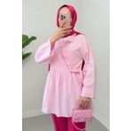 Salih Çelebi Yandan Bağlamalı Tunik 2151 - PEMBE